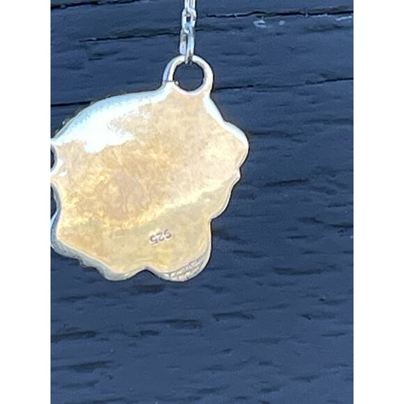 Red Fire Opal Sterling Silver Necklace 16-18” Artisan Southwest Boho Pendant - Picture 6 of 6